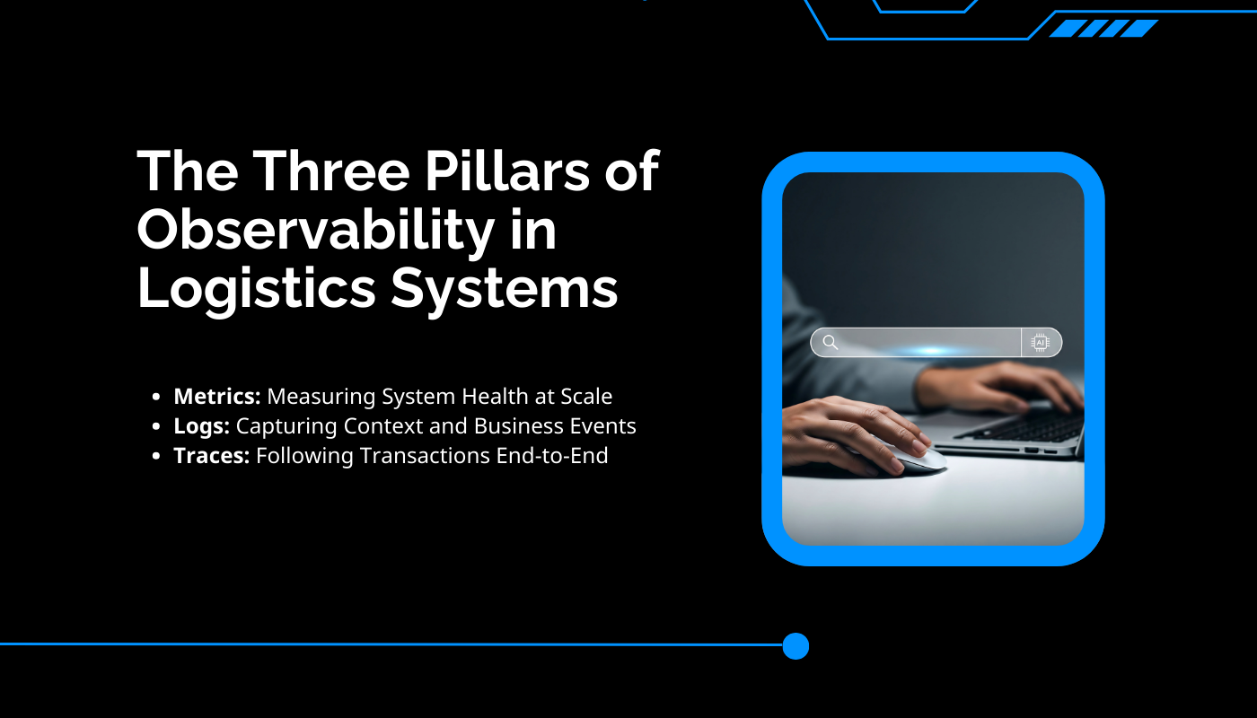 three pillars of observability in logistics systems